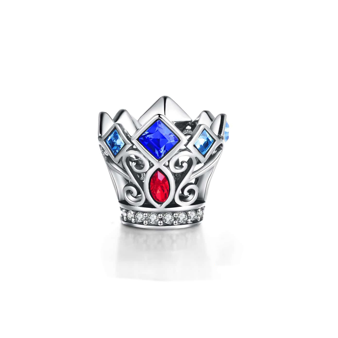 1 Piece Vintage Style Crown Sterling Silver Handmade Plating Inlay Beads Jewelry Accessories display picture 4