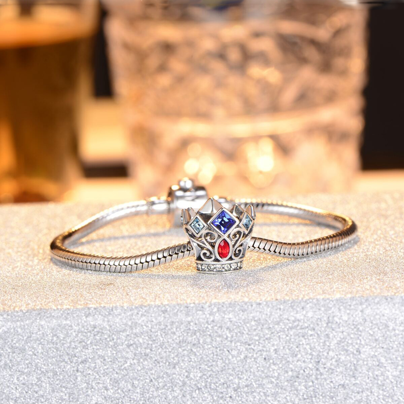 1 Piece Vintage Style Crown Sterling Silver Handmade Plating Inlay Beads Jewelry Accessories display picture 1