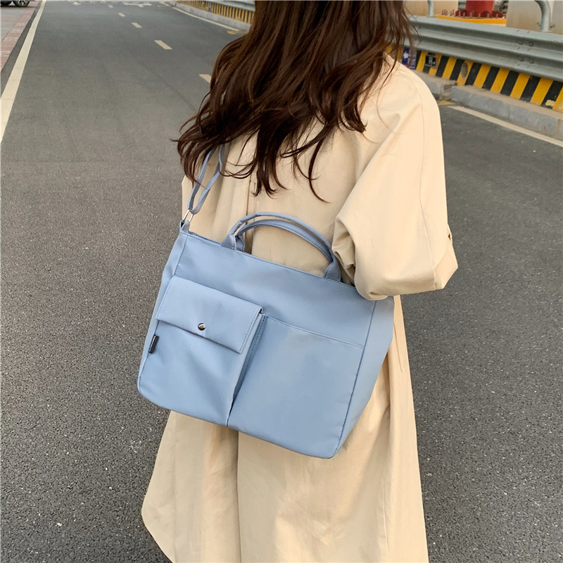 Women's Composite Fabric Solid Color Classic Style Sewing Thread Square Zipper Handbag display picture 5