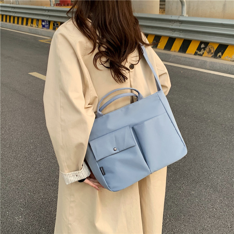 Women's Composite Fabric Solid Color Classic Style Sewing Thread Square Zipper Handbag display picture 20