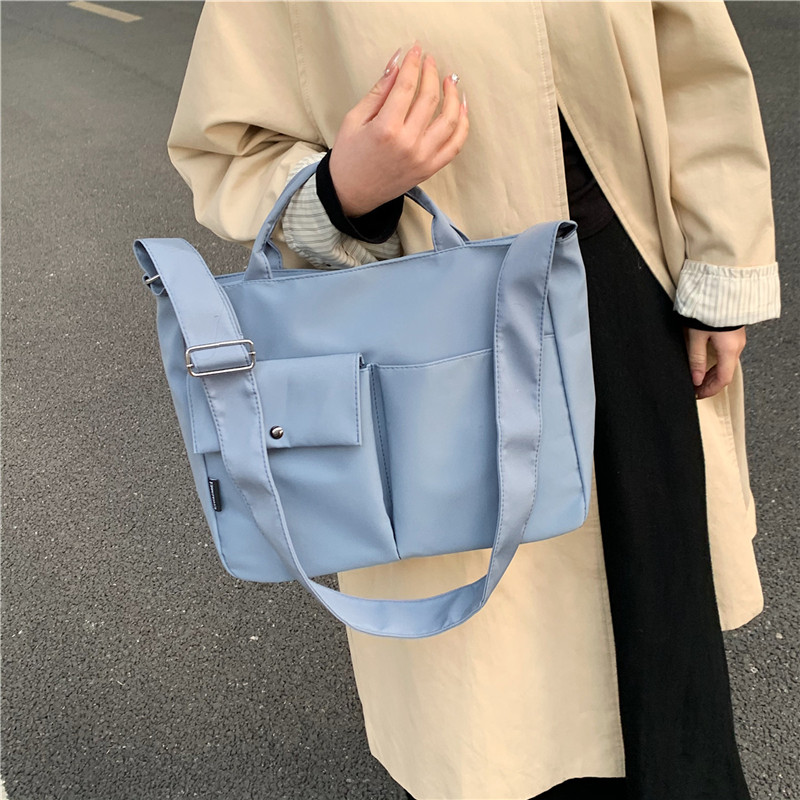 Women's Composite Fabric Solid Color Classic Style Sewing Thread Square Zipper Handbag display picture 17