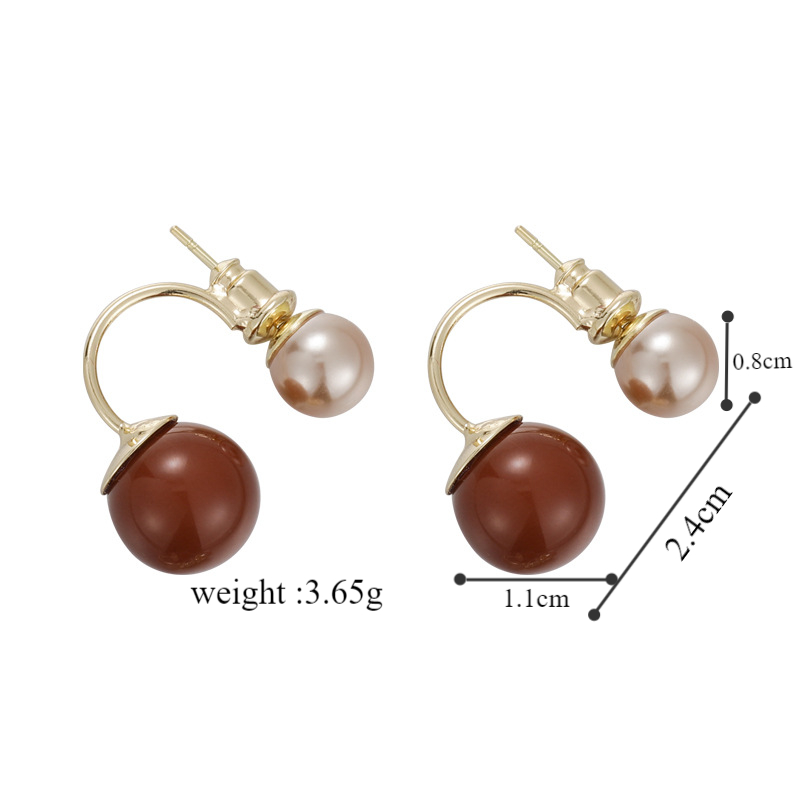 1 Pair Sweet Simple Style Geometric Imitation Pearl Alloy Ear Studs display picture 1