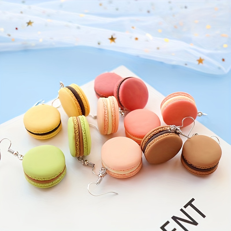 1 Pair Sweet Macarons Resin Drop Earrings display picture 1
