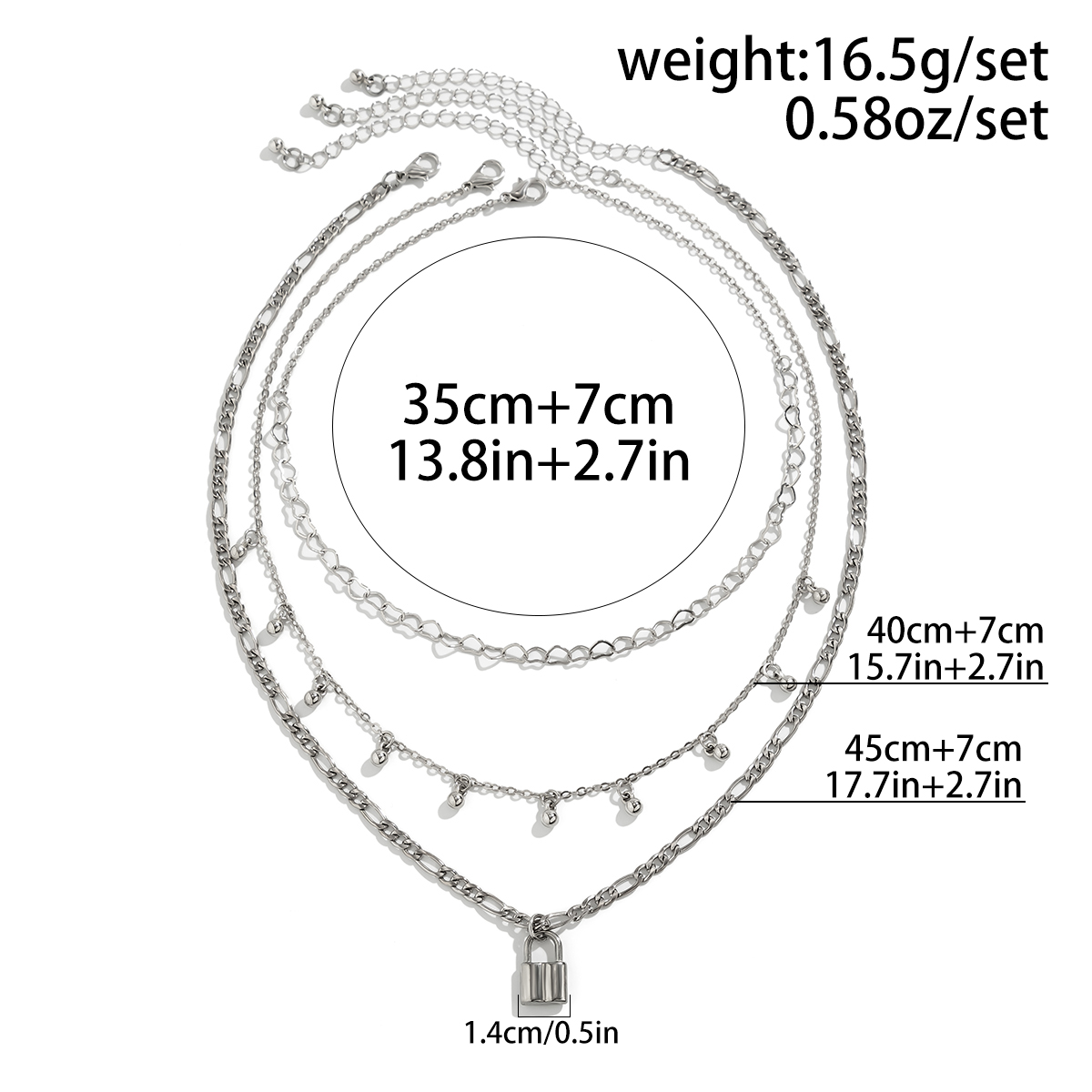 Wholesale Jewelry Simple Style Lock Alloy Iron Copper Pendant Necklace display picture 1