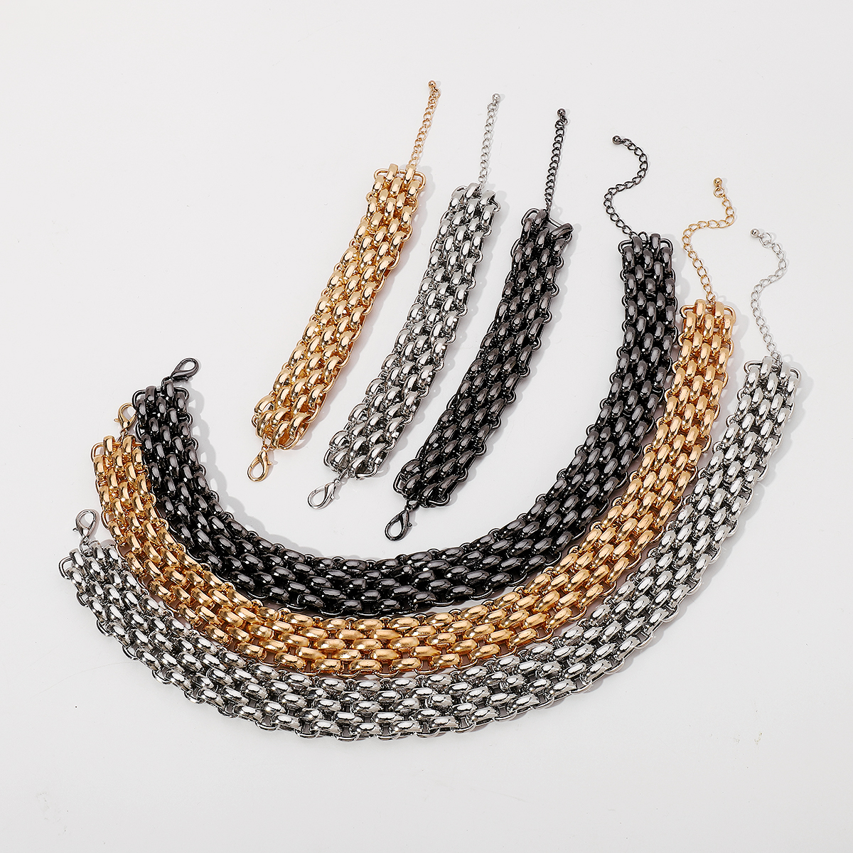 Hip-hop Vintage Style Geometric Alloy Women's Bracelets Necklace display picture 7