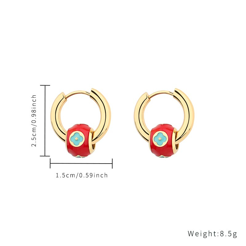 Casual Simple Style Classic Style Heart Shape Eye Flower Stainless Steel Titanium Steel Plating Inlay Resin Zircon Gold Plated Bracelets Earrings display picture 3