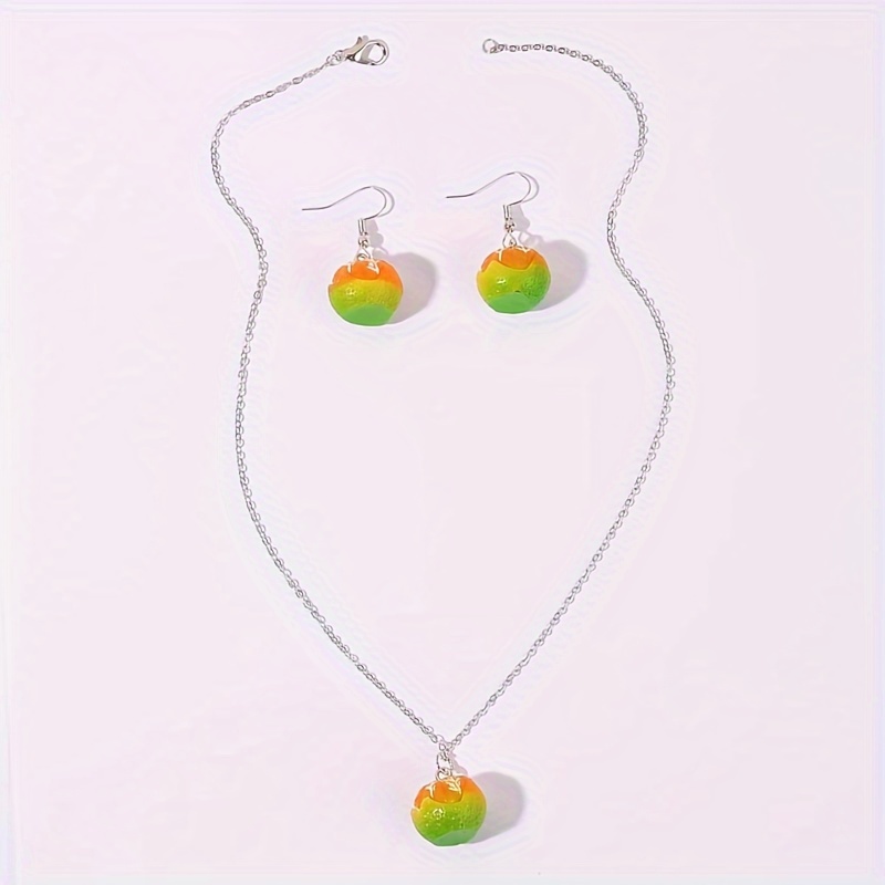 Casual Cute Orange Resin Women's Earrings Necklace display picture 2