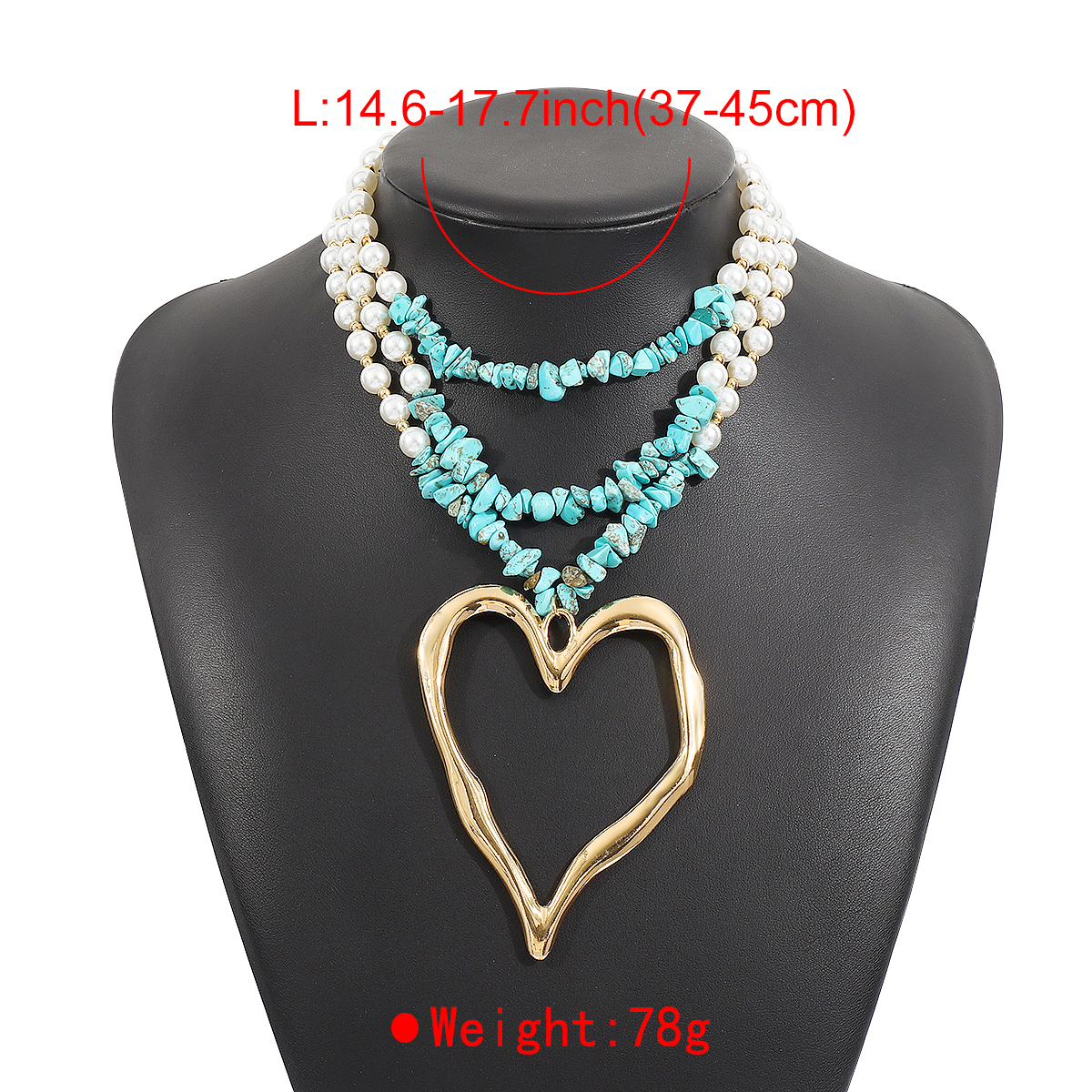 Casual Vacation Heart Shape Imitation Pearl Alloy Women's Layered Necklaces display picture 9