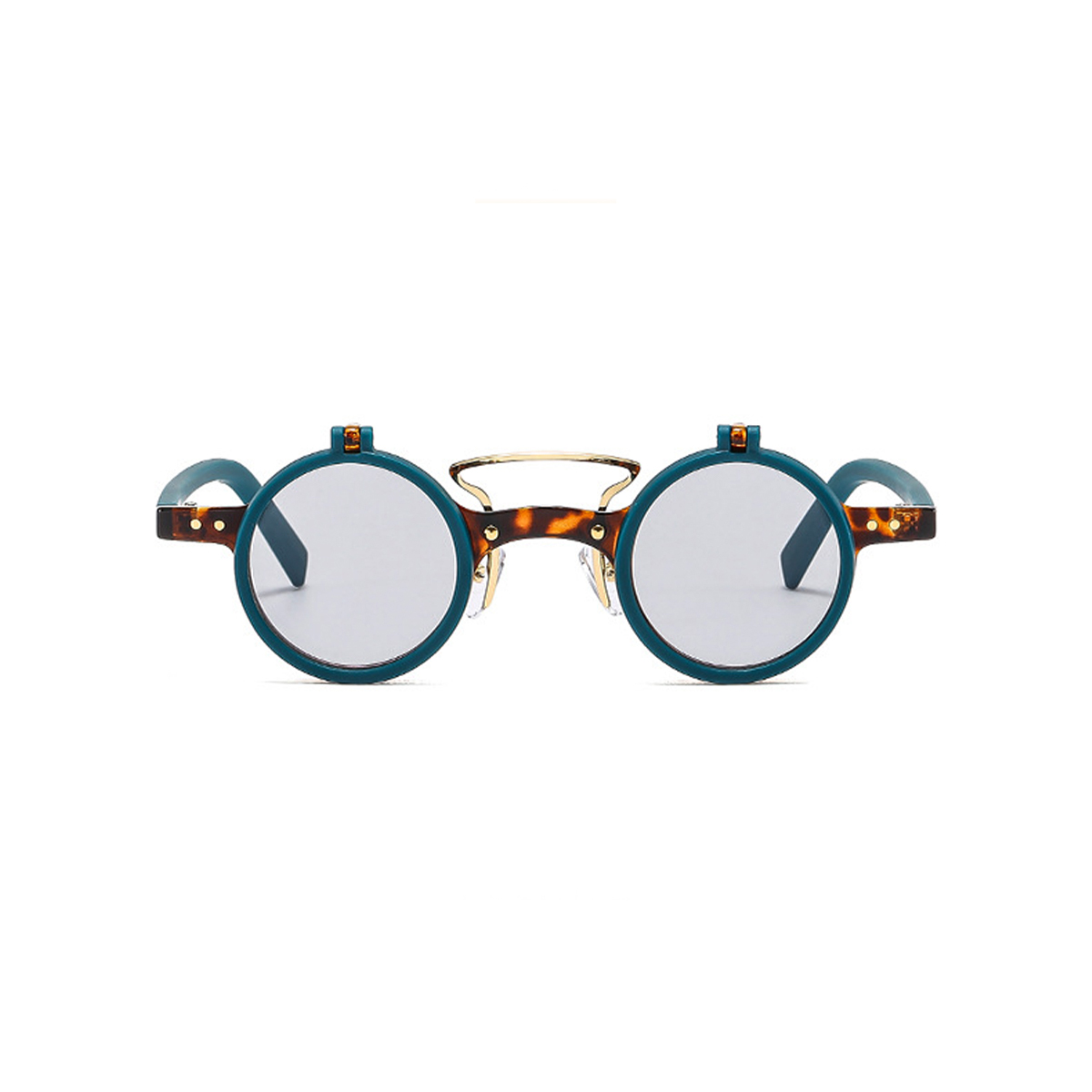 Hip-hop Cool Style Leopard Resin Round Frame Full Frame Optical Glasses display picture 3