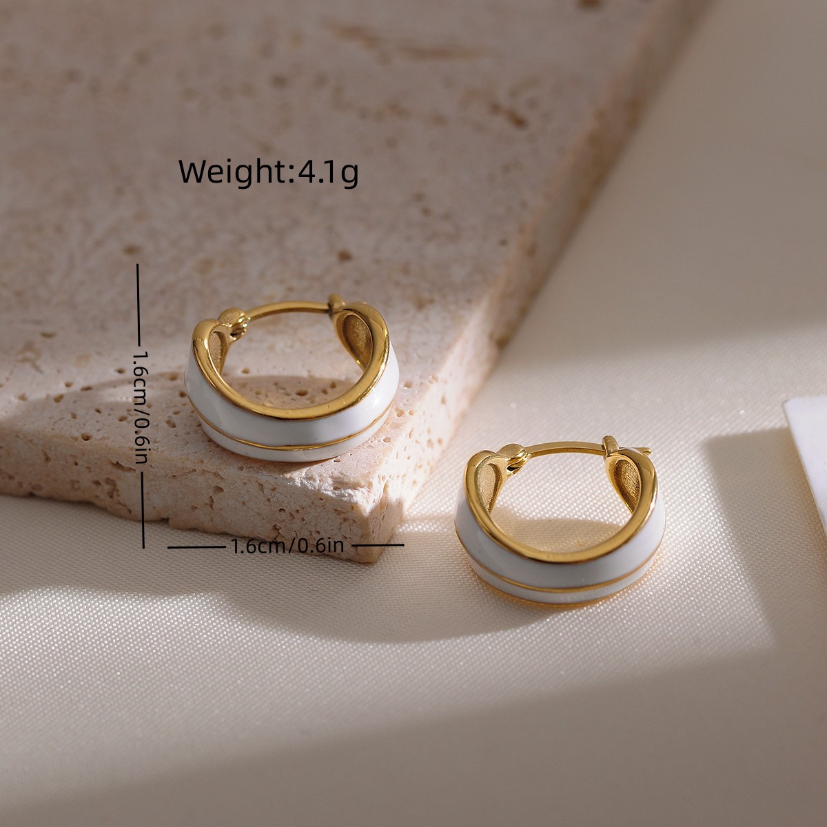 1 Pair Elegant Glam Luxurious Solid Color Enamel Stainless Steel Earrings display picture 5