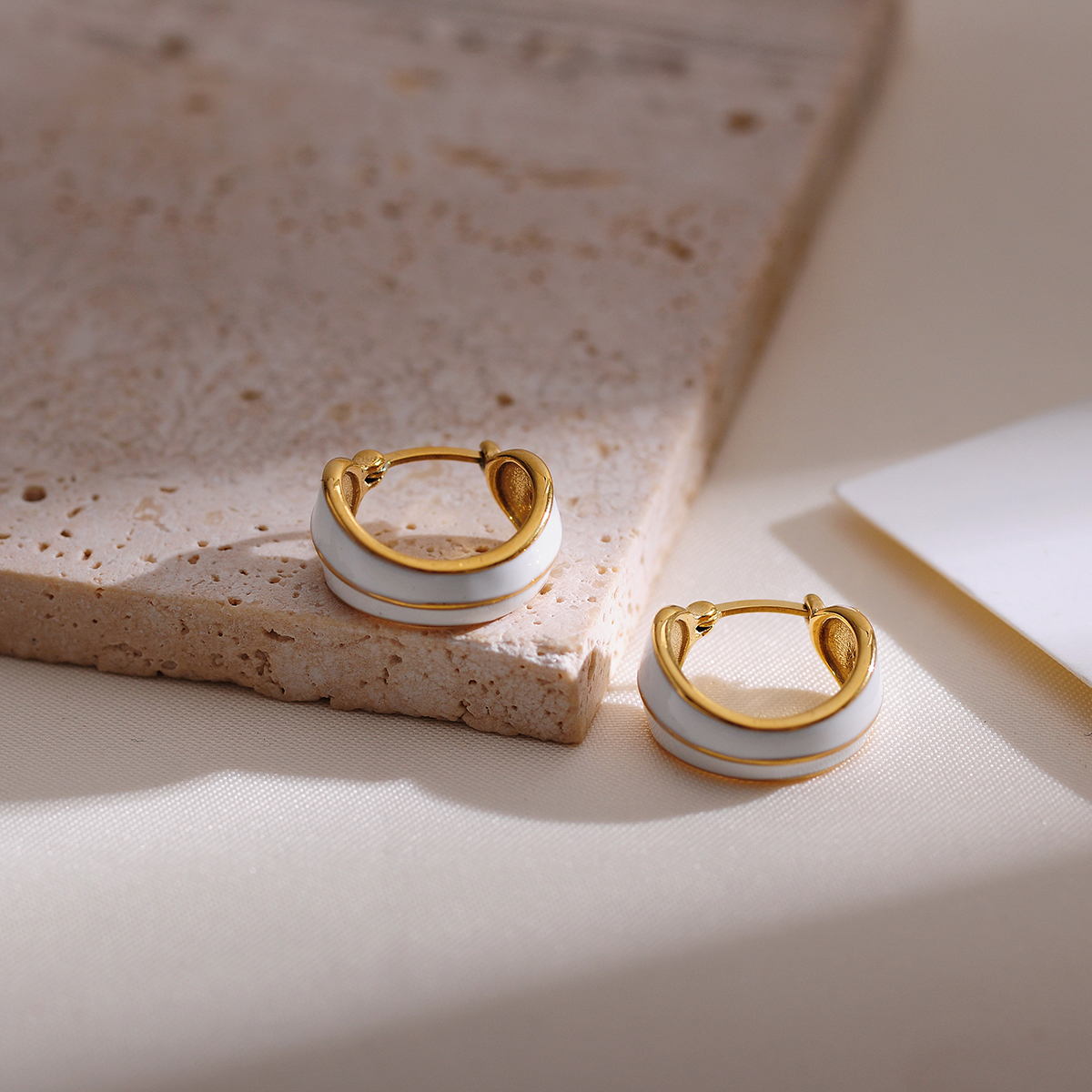 1 Paar Elegant Glam Luxuriös Einfarbig Emaille Rostfreier Stahl Ohrringe display picture 3