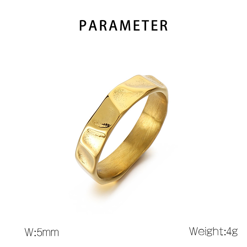 Simple Style Solid Color Titanium Steel 18K Gold Plated Men's Rings display picture 1