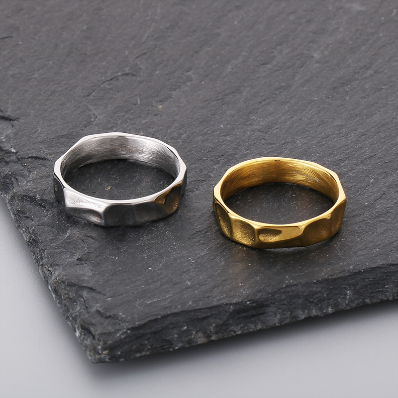 Simple Style Solid Color Titanium Steel 18K Gold Plated Men's Rings display picture 6
