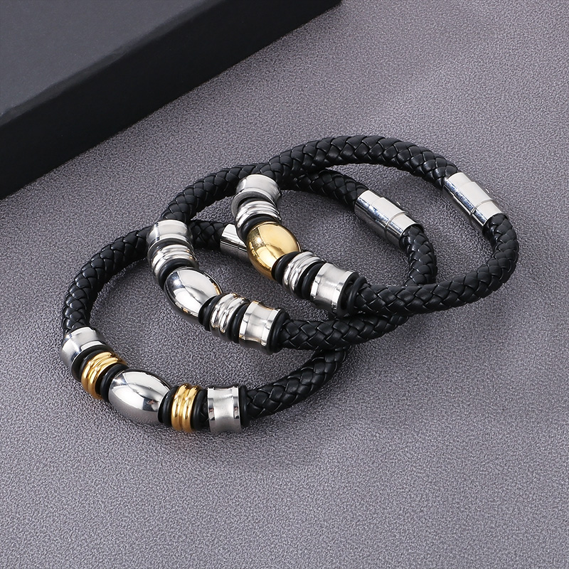 Hip-hop Geometric Pu Leather Men's Bracelets Necklace display picture 12