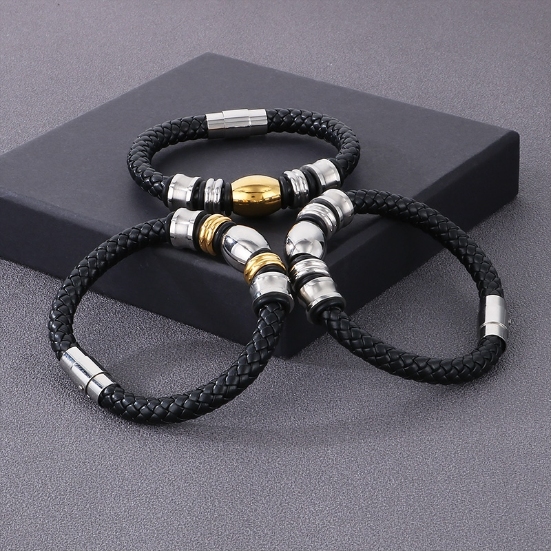 Hip-hop Geometric Pu Leather Men's Bracelets Necklace display picture 8