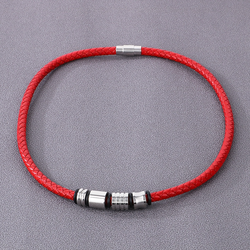 Simple Style Round Pu Leather Men's Bracelets Necklace display picture 12