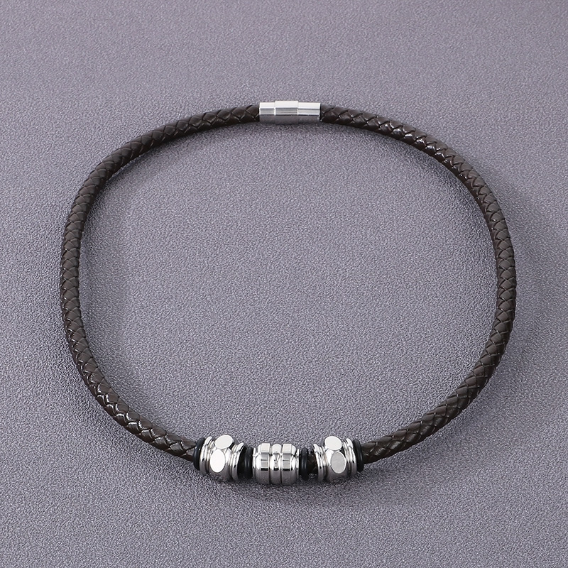 Style Simple Géométrique Faux Cuir Hommes Bracelets Collier display picture 10