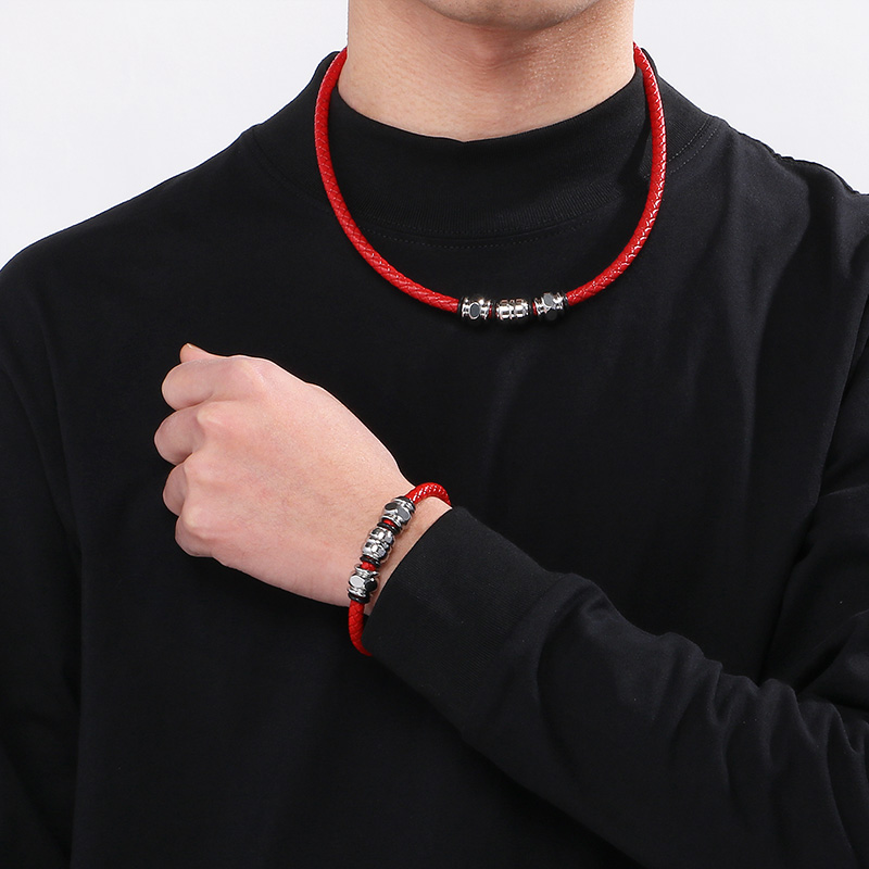 Simple Style Geometric Pu Leather Men's Bracelets Necklace display picture 3