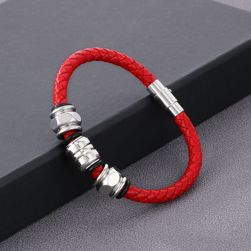 Simple Style Geometric Pu Leather Men's Bracelets Necklace display picture 12