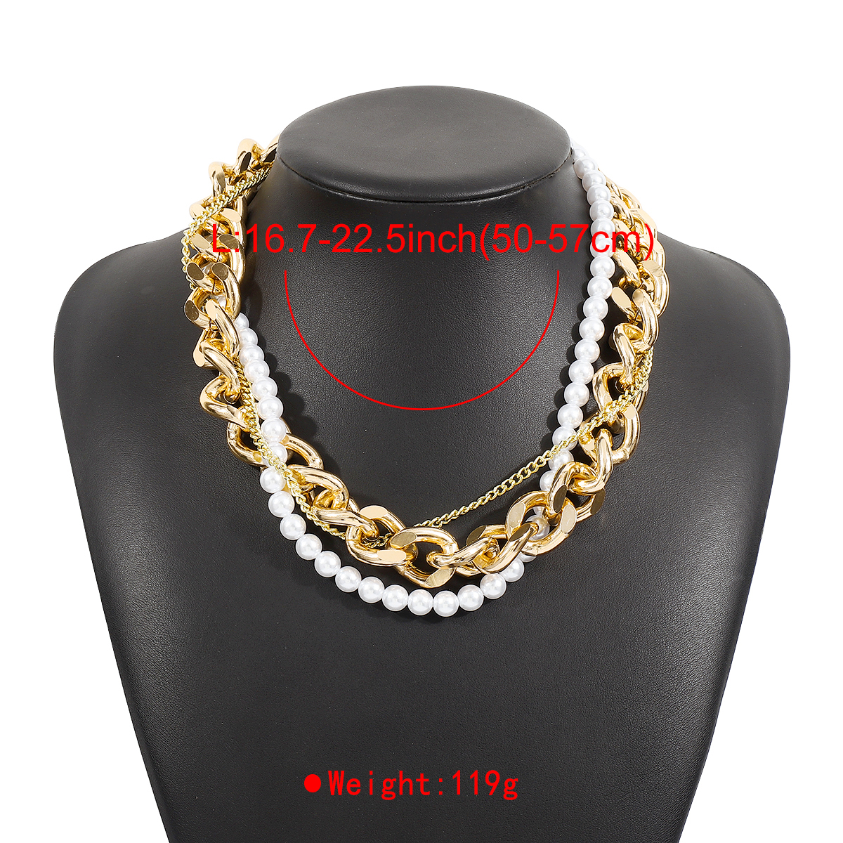Punk Pearl Chain Imitation Pearl Alloy Criss Cross Women's Necklace display picture 1