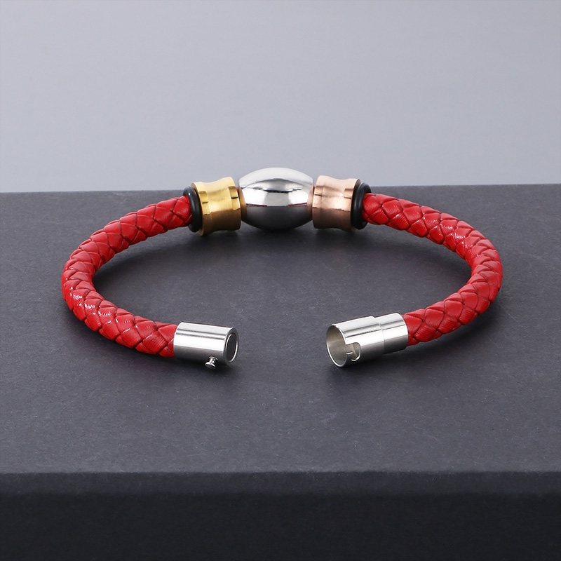 Hip-hop Geometric Pu Leather Titanium Steel Men's Bracelets Necklace display picture 10