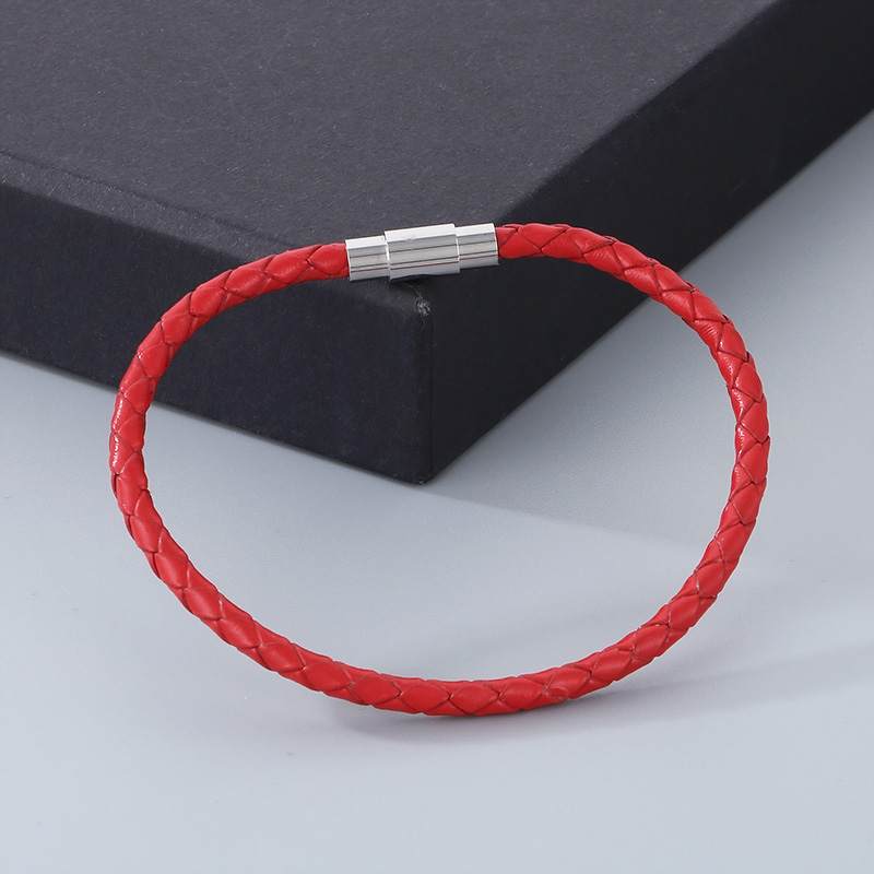 Simple Style Solid Color Leather Rope Men's Bracelets Necklace display picture 9