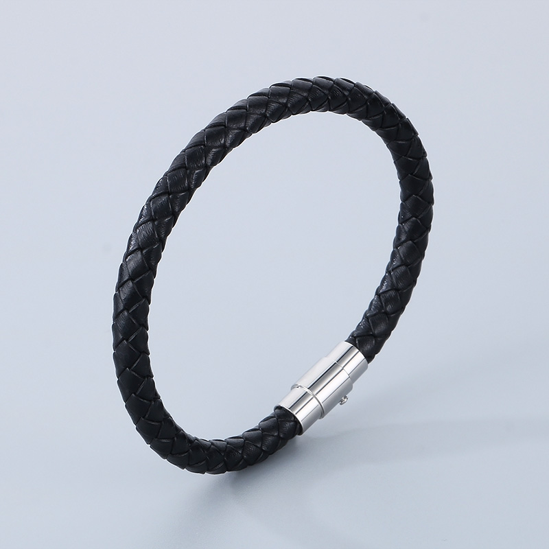 Simple Style Solid Color Leather Rope Men's Bracelets Necklace display picture 12