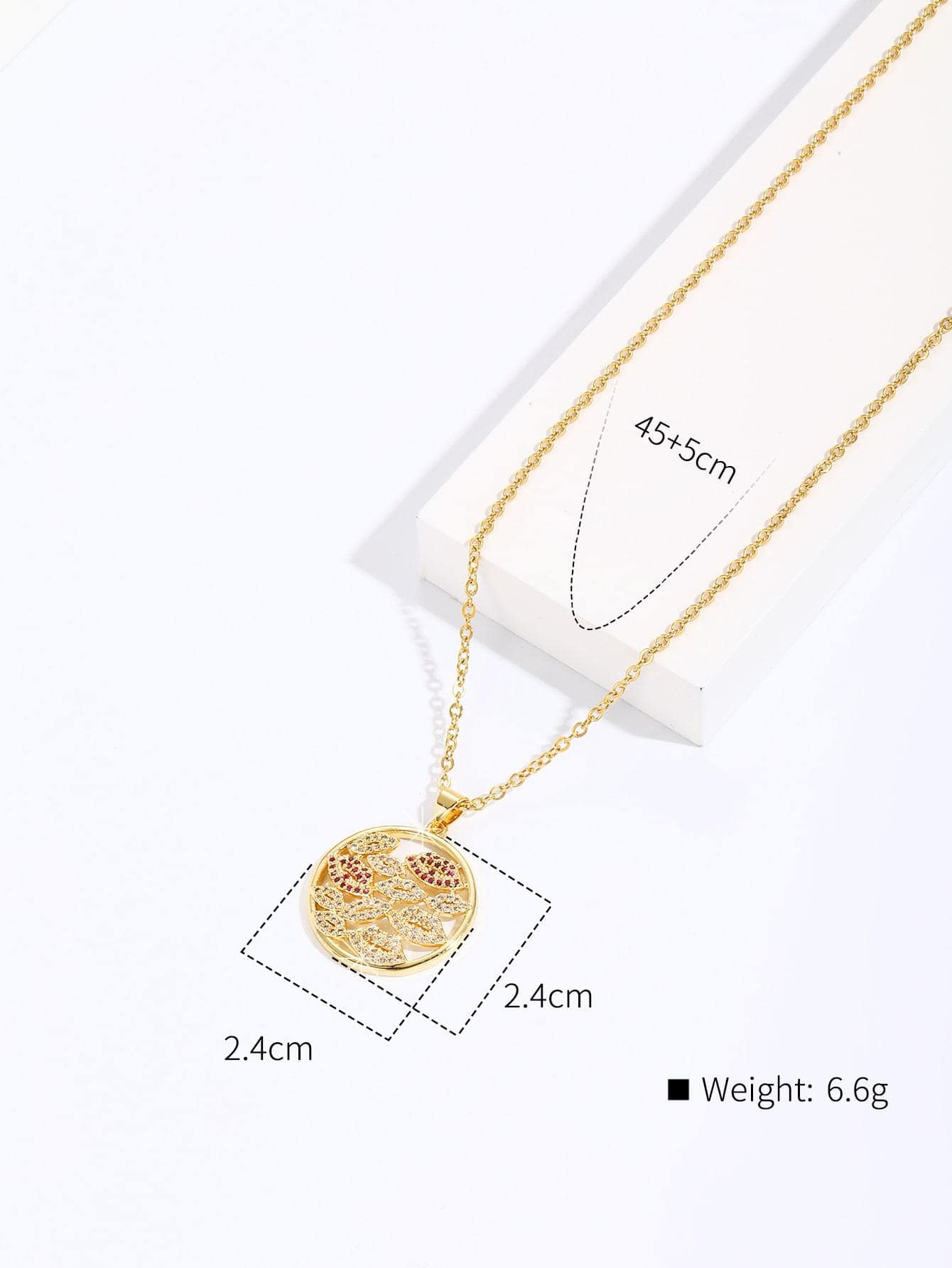 Copper Elegant Simple Style Lips Heart Shape Plating Inlay Zircon Pendant Necklace display picture 3