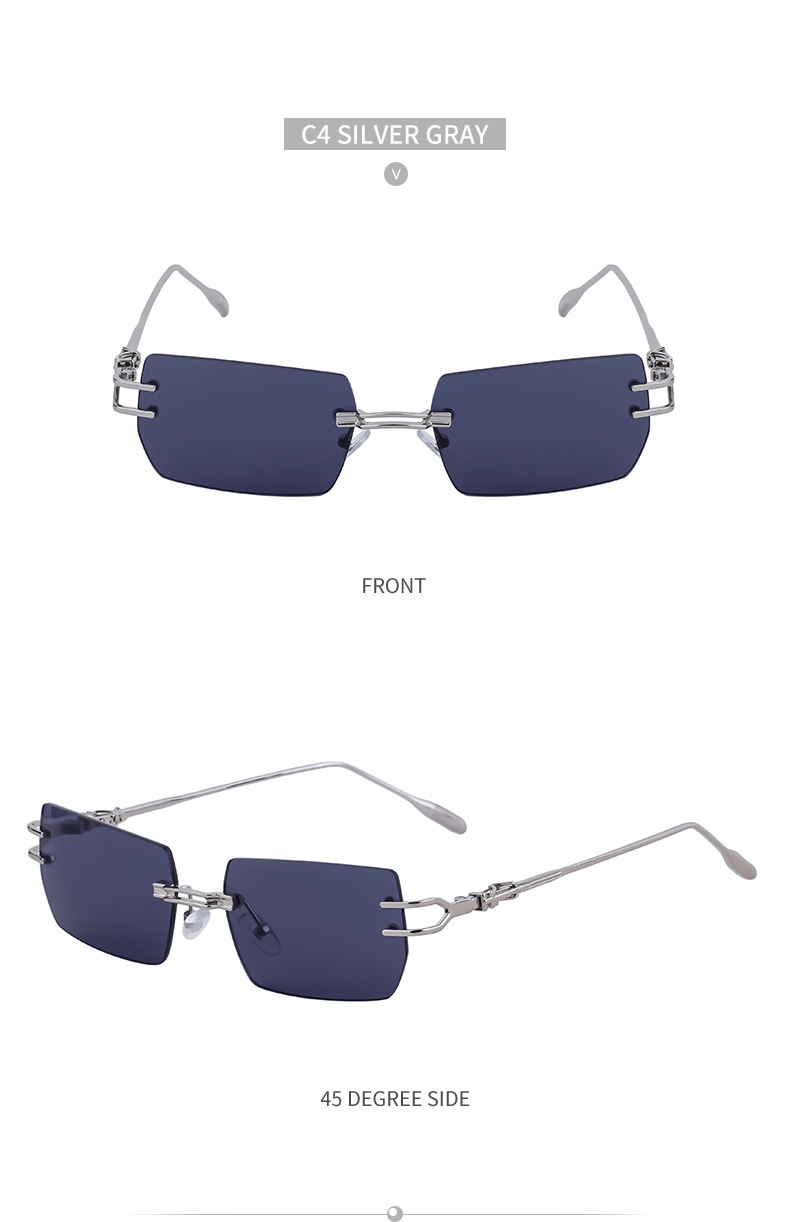 IG Style Streetwear Solid Color Pc Square Frameless Men's Sunglasses display picture 1