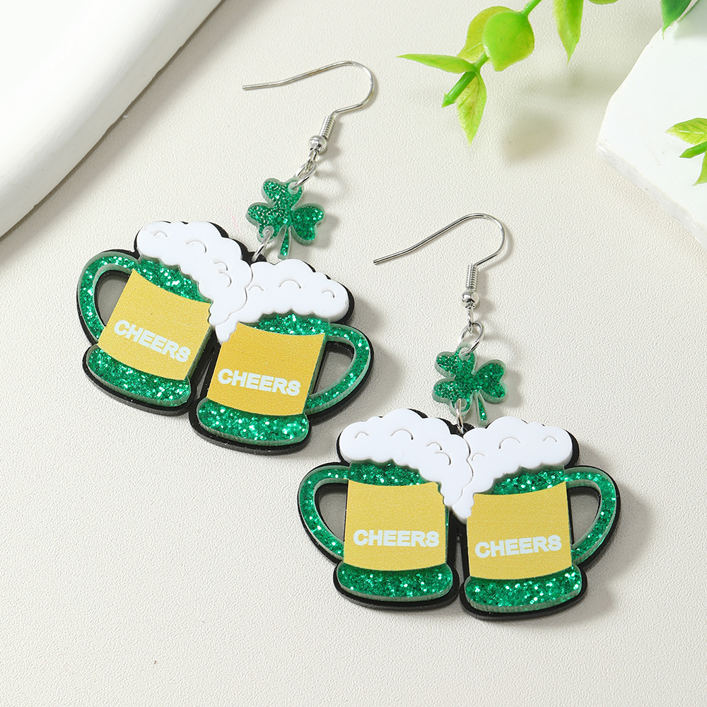 1 Pair Classic Style Shamrock Beer Letter Arylic display picture 5