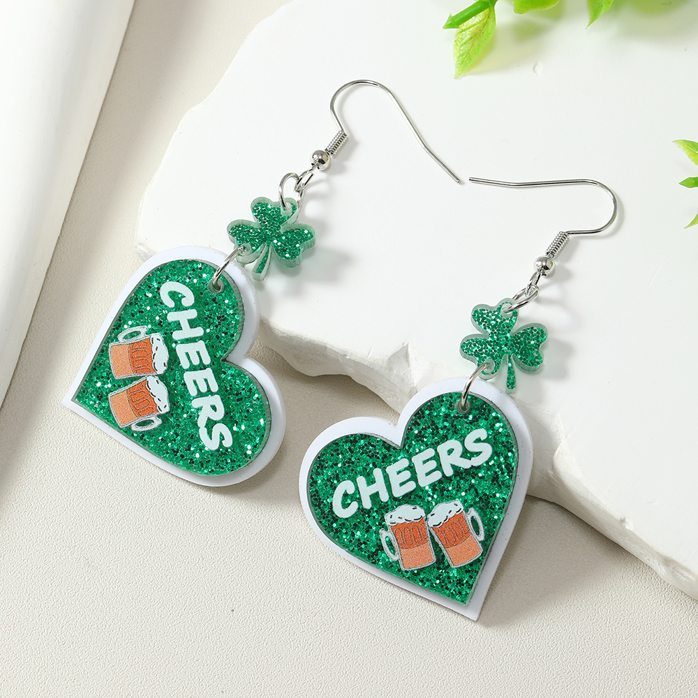 1 Pair Classic Style Shamrock Beer Letter Arylic display picture 20