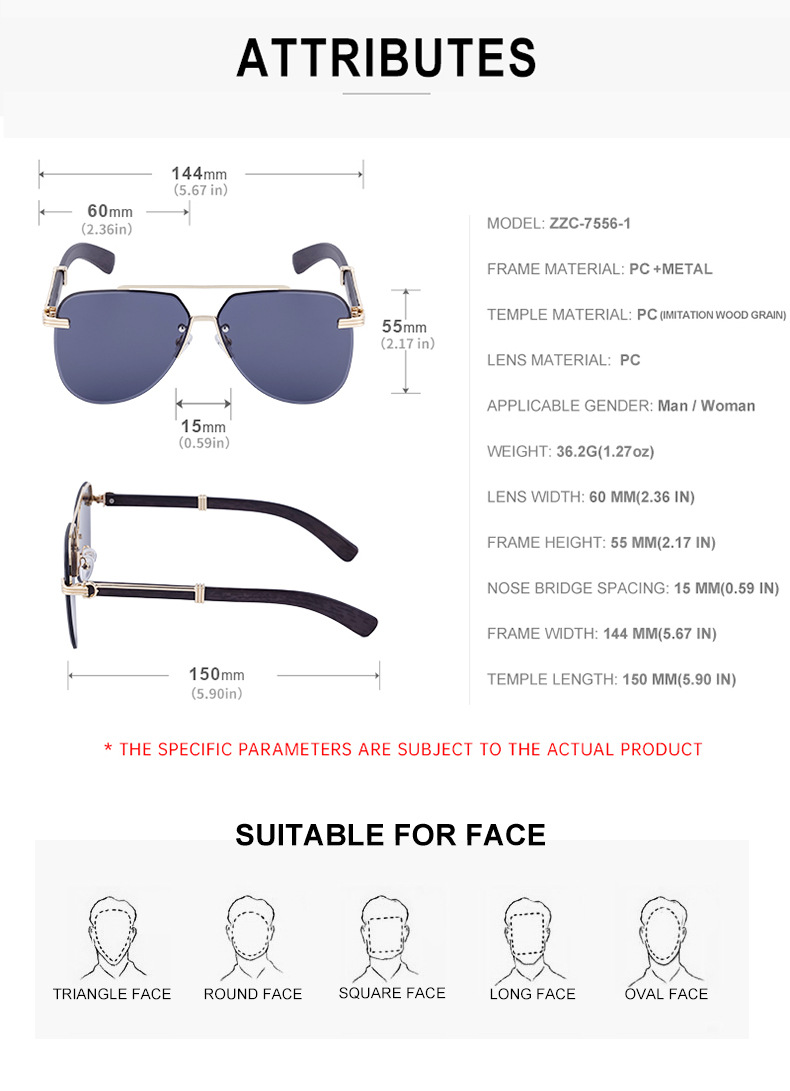 IG Style Modern Style Geometric Pc Toad Glasses Frameless Men's Sunglasses display picture 9