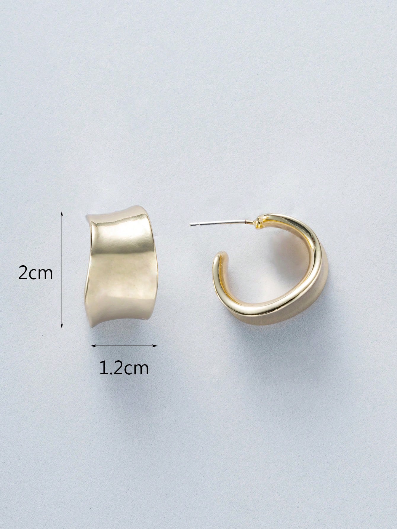1 Pair Simple Style C Shape Plating Alloy Ear Studs display picture 4