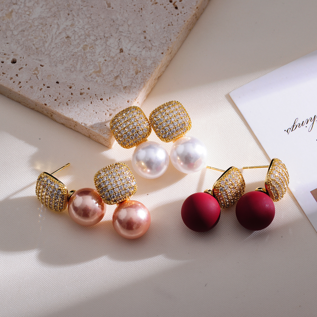 1 Pair Elegant Simple Style Geometric Copper Drop Earrings display picture 5