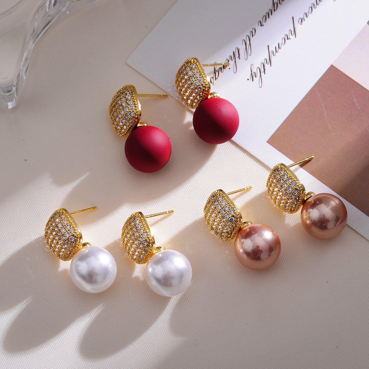 1 Pair Elegant Simple Style Geometric Copper Drop Earrings display picture 1