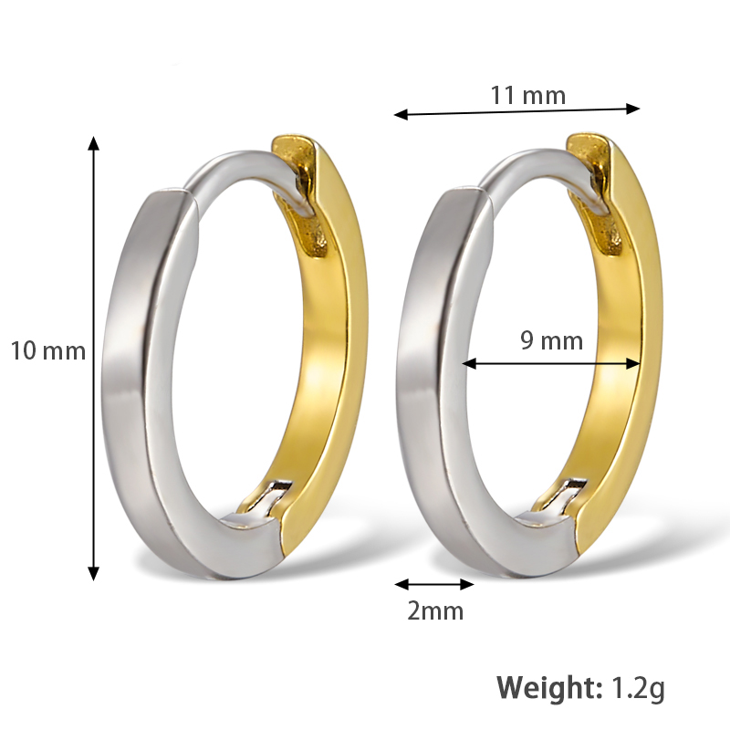 1 Pair Simple Style Circle Plating Sterling Silver 18K Gold Plated White Gold Plated Earrings display picture 1