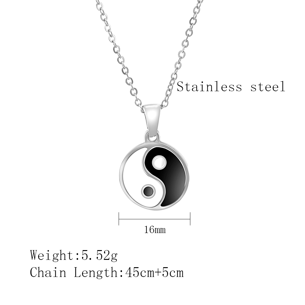 304 Stainless Steel 18K Gold Plated Retro Ethnic Style Plating Tai Chi Pendant Necklace display picture 6