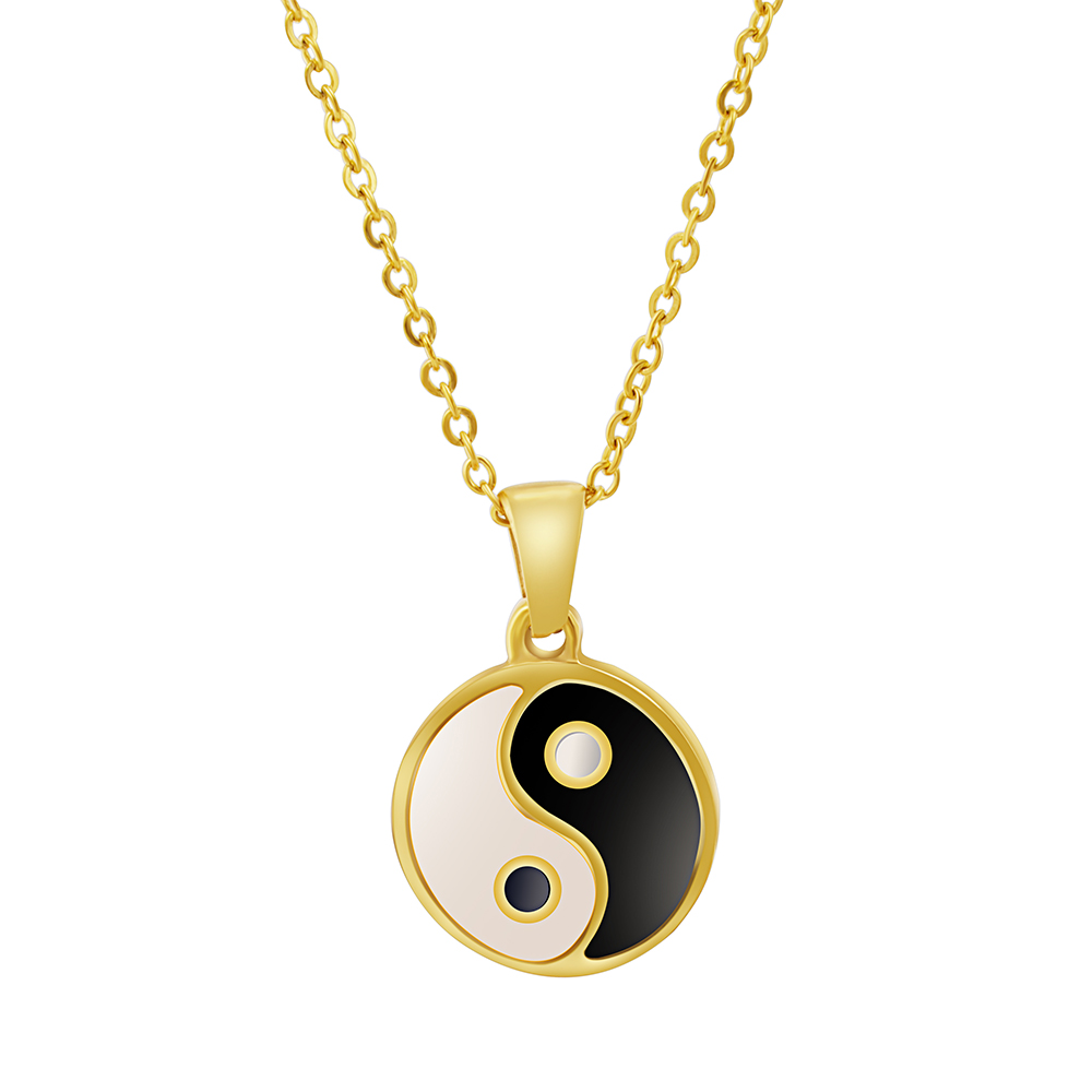 304 Stainless Steel 18K Gold Plated Retro Ethnic Style Plating Tai Chi Pendant Necklace display picture 5