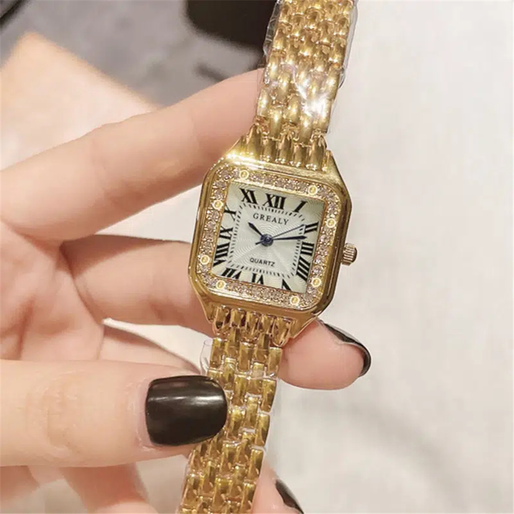 Vintage Style Solid Color Rectangle Quartz Women's Watches display picture 3