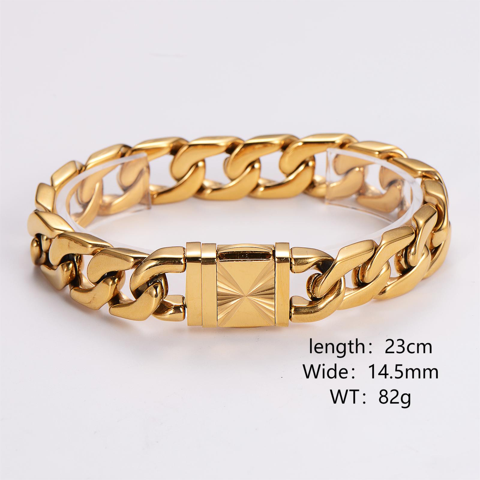 Stainless Steel 18K Gold Plated Hip-Hop Punk Plating Geometric Bracelets display picture 2