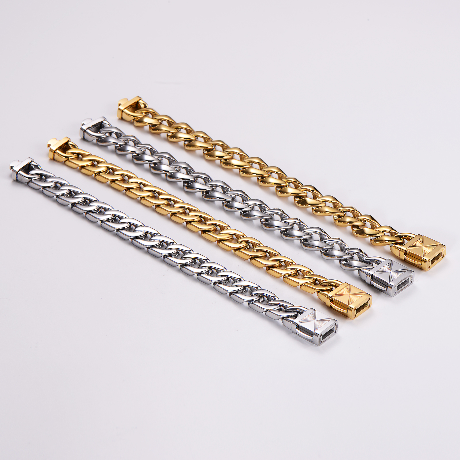 Stainless Steel 18K Gold Plated Hip-Hop Punk Plating Geometric Bracelets display picture 6