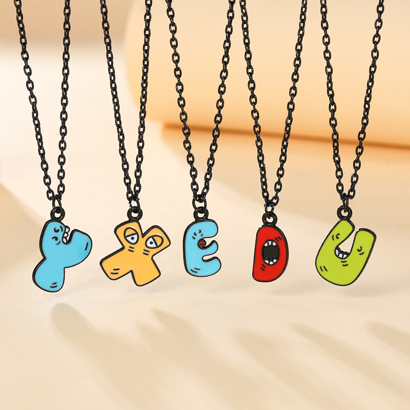 Funny Letter Alloy Enamel Plating Unisex Pendant Necklace display picture 3