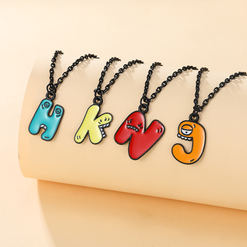 Funny Letter Alloy Enamel Plating Unisex Pendant Necklace display picture 6