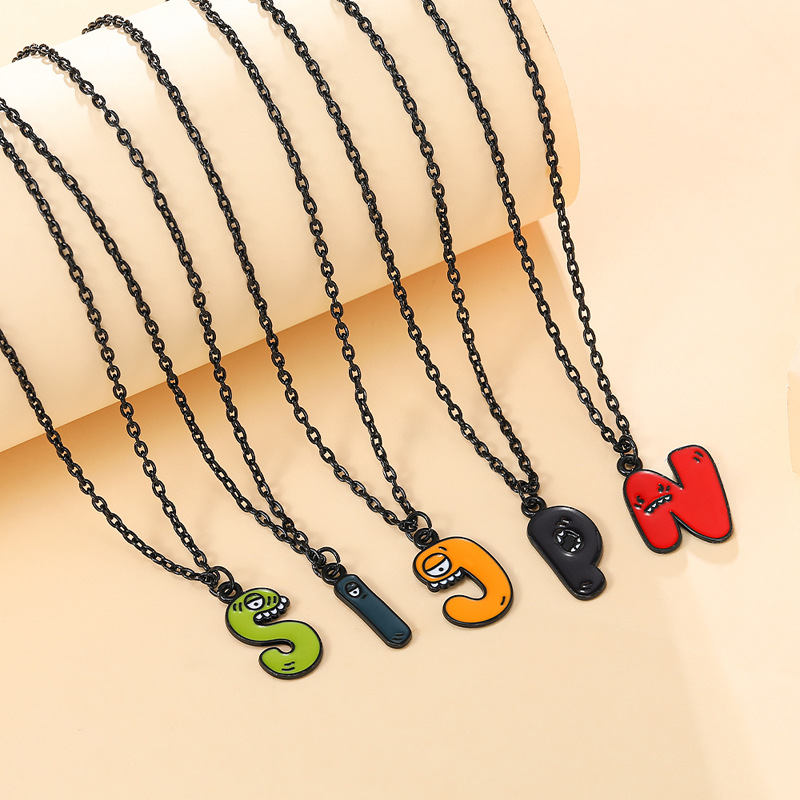 Funny Letter Alloy Enamel Plating Unisex Pendant Necklace display picture 5