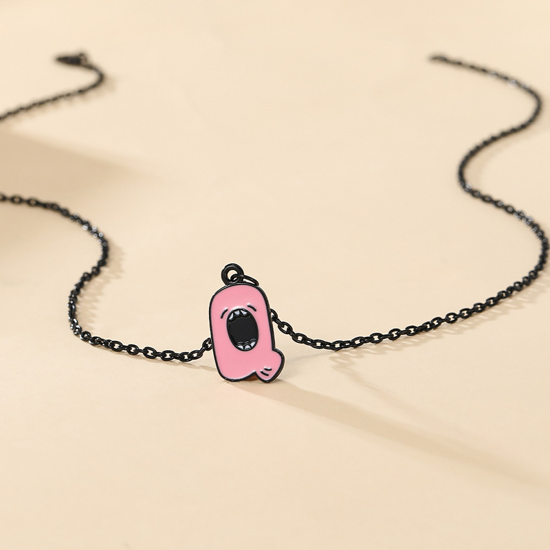 Komisch Brief Legierung Emaille Überzug Unisex Halskette Mit Anhänger display picture 9