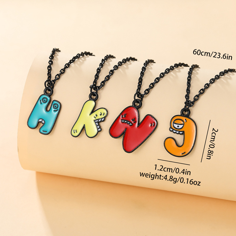 Komisch Brief Legierung Emaille Überzug Unisex Halskette Mit Anhänger display picture 2