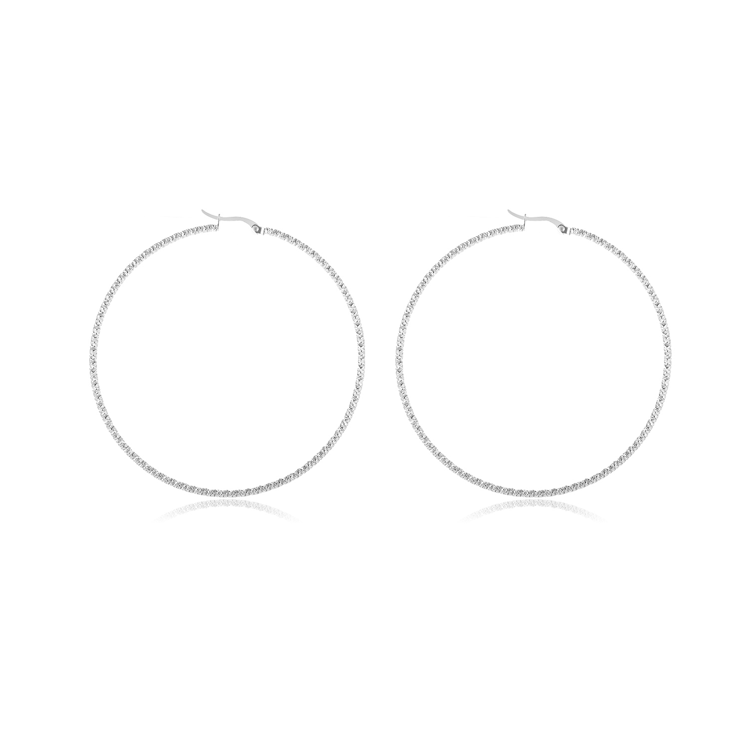 1 Pair Simple Style Classic Style Solid Color Plating Inlay Stainless Steel Artificial Diamond Hoop Earrings display picture 9