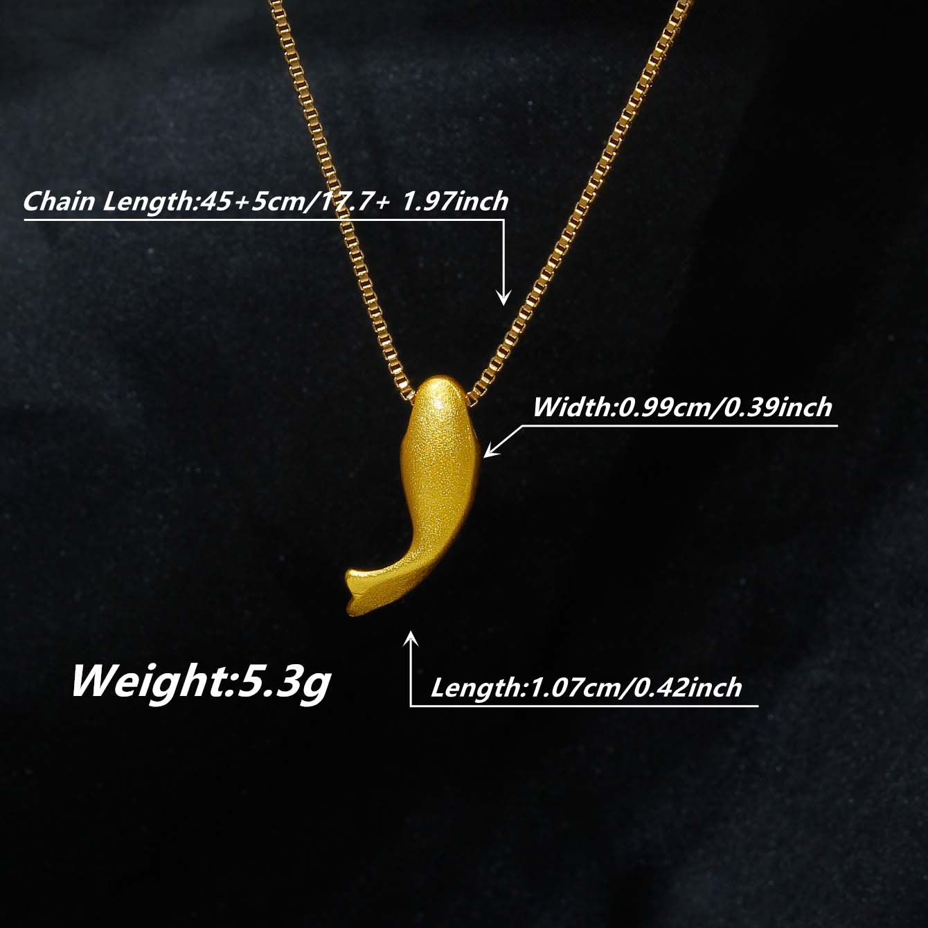 Chinoiserie Fish Stainless Steel Plating 18k Gold Plated Pendant Necklace display picture 2