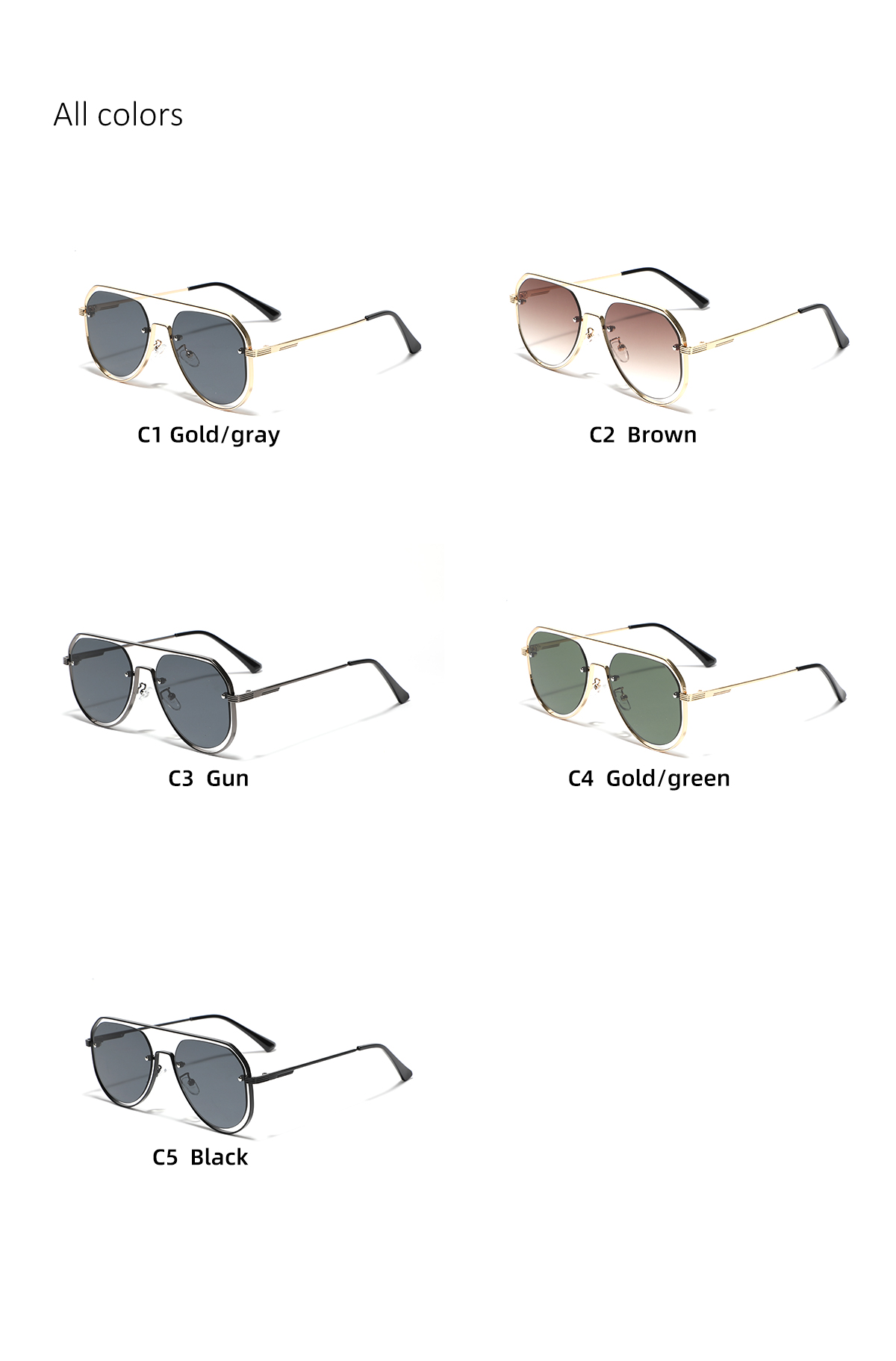 Ig Style Simple Style Solid Color Ac Toad Glasses Full Frame Men's Sunglasses display picture 1