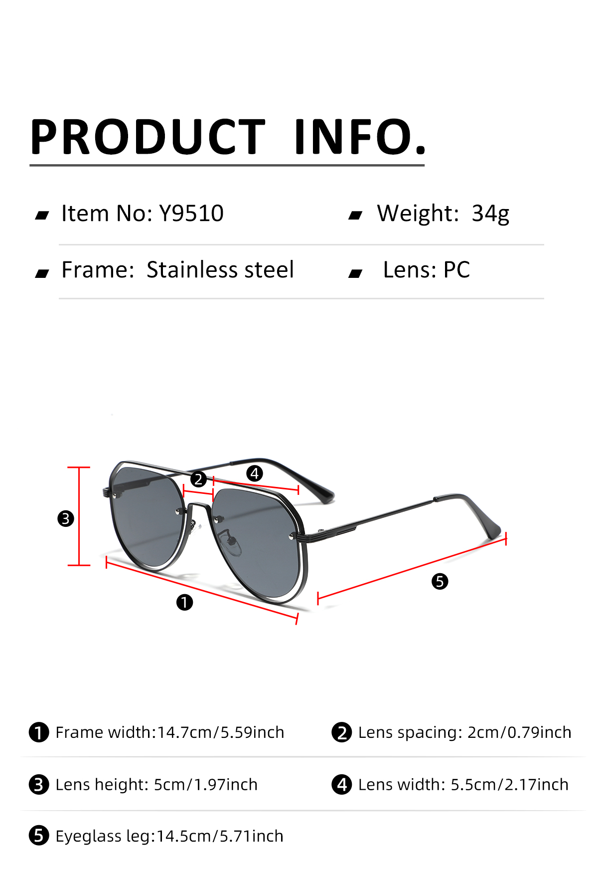 نمط Ig أسلوب بسيط اللون الصامد تيار متردد نظارات العلجوم اطار كامل الرجال النظارات الشمسية display picture 3